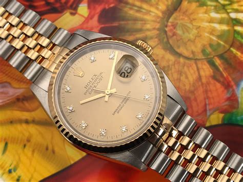 18k rolex oyster perpetual datejust with diamonds|rolex datejust 1601 18k gold.